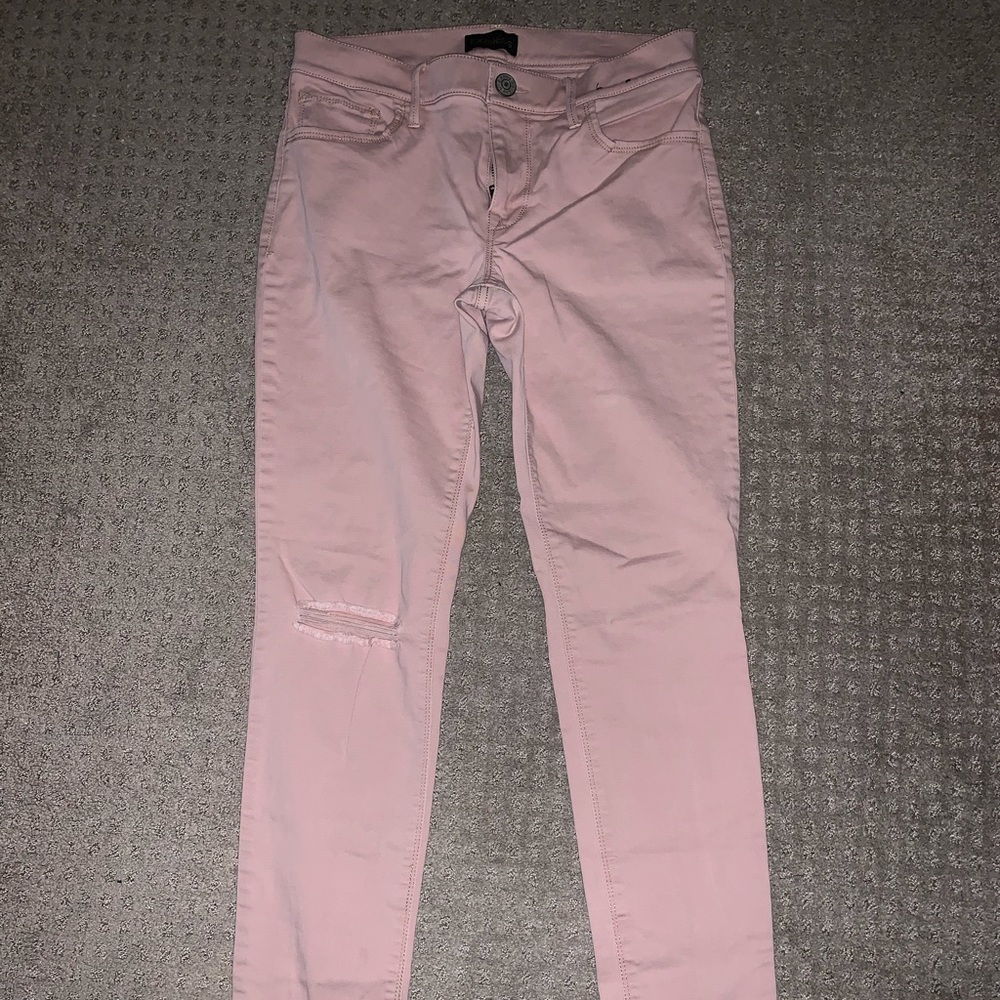 Express ripped knee pink jean legging Size 6